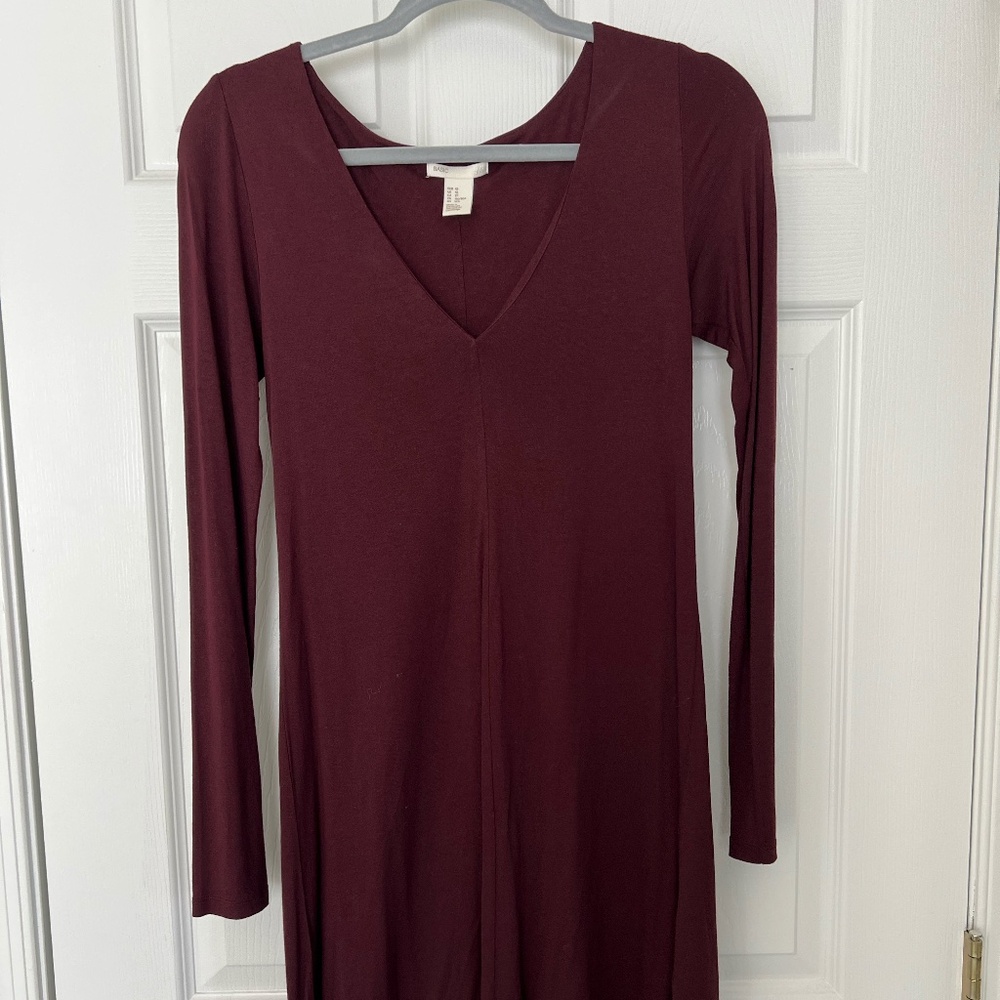 H&M Basic Jersey Dress - Burgundy